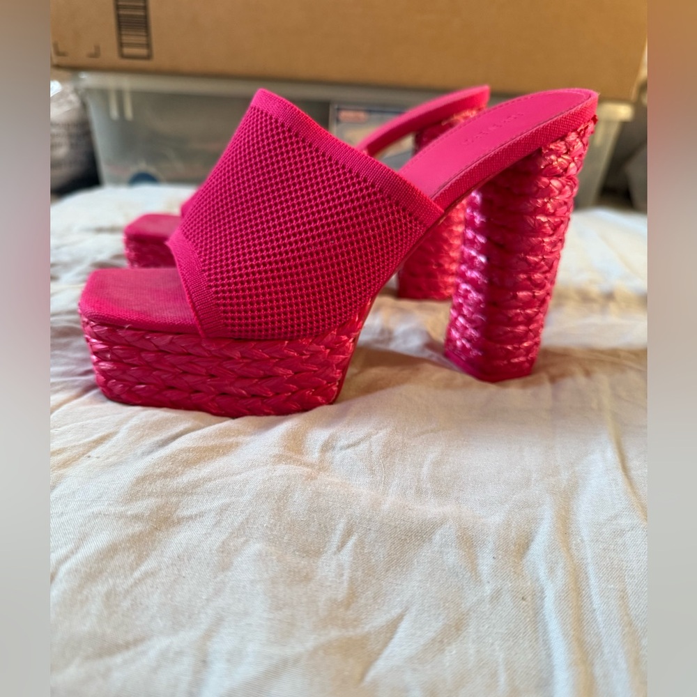 Forever 21 Hot Pink Platform Slide Mules - Picture 8 of 14